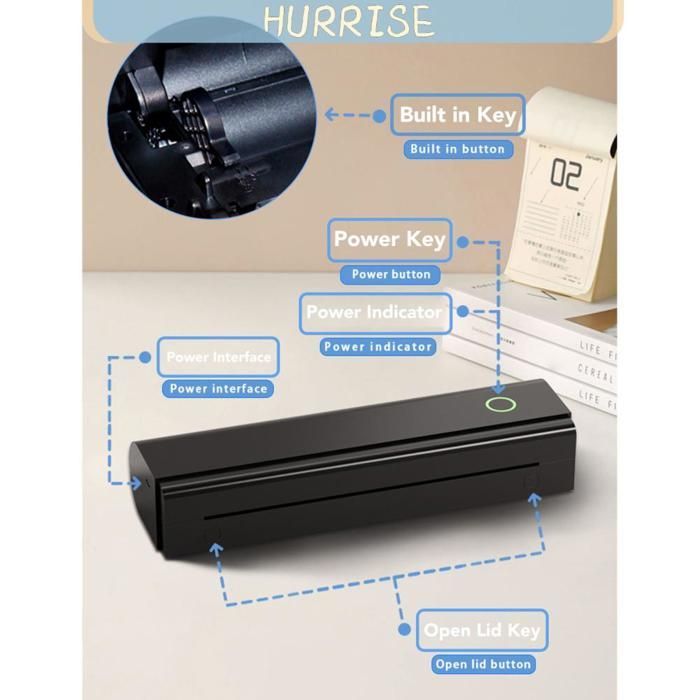 La migliore stampante non interrompibile, stampante portatile senza inchiostro, stampante termica wireless con stampante per computer
