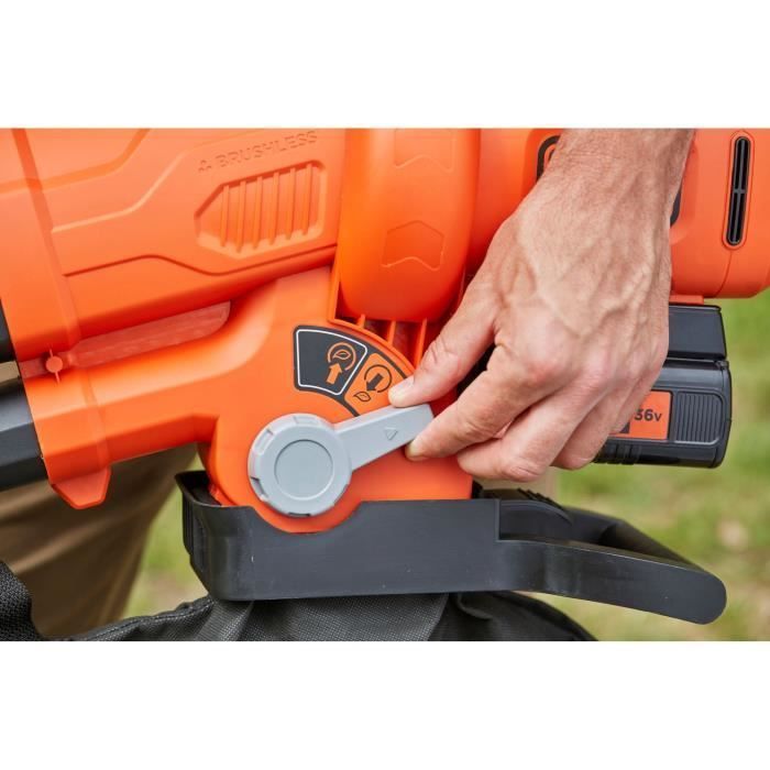 BLACK+DECKER Cordless Blower Vacuum Shredder - BCBLV3625L1-QW - 36V - With 36V Battery - 45L Bag