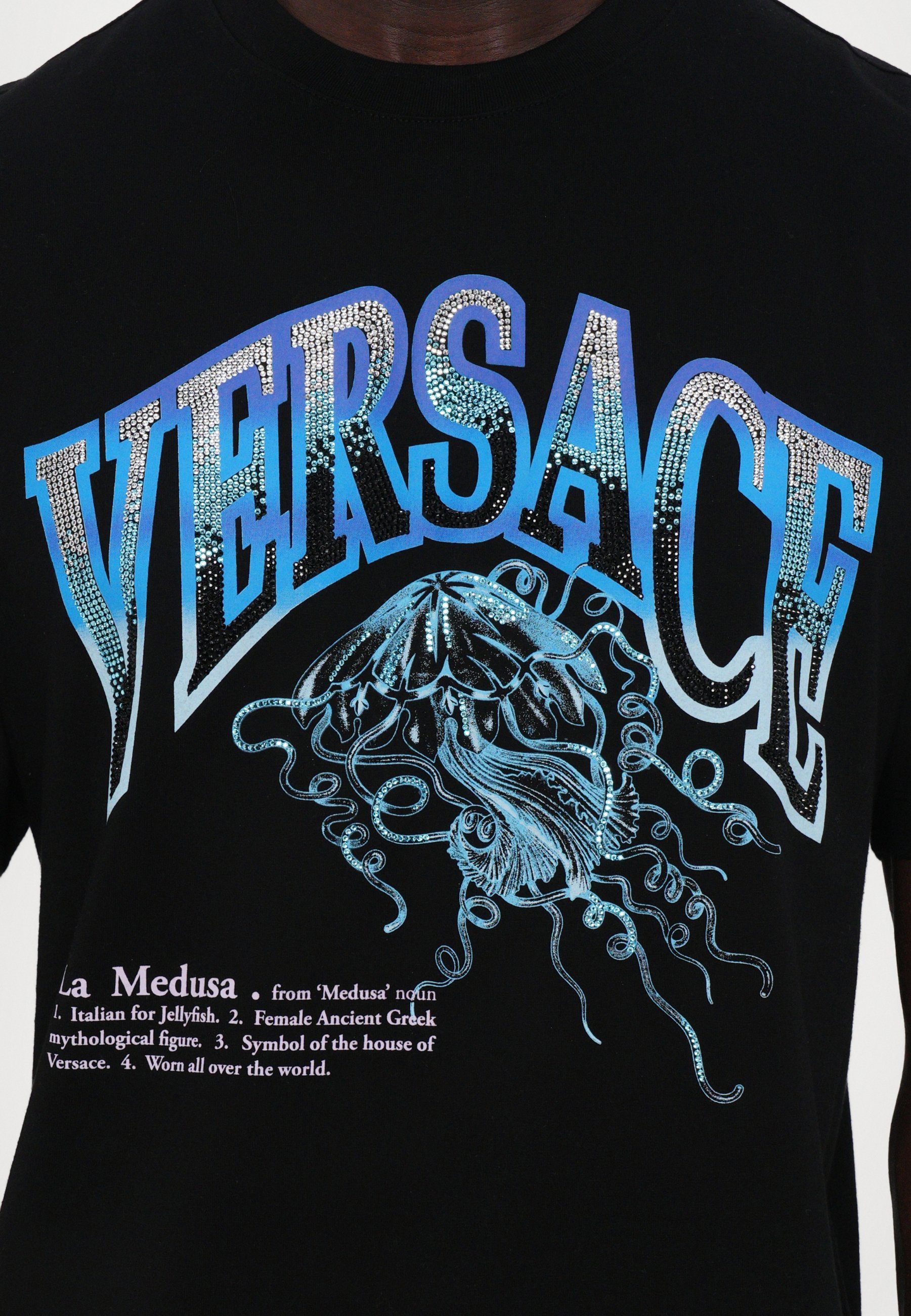 VERSACE PRINT MEDUSA VARSSITY - Triko s potiskem - black