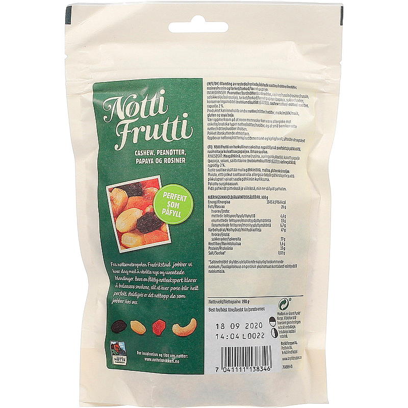 Brynild Nutty frutti 190 g Dln