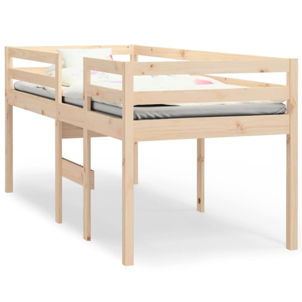 Wysokie łóżko 75x190 cm lite drewno sosnowe