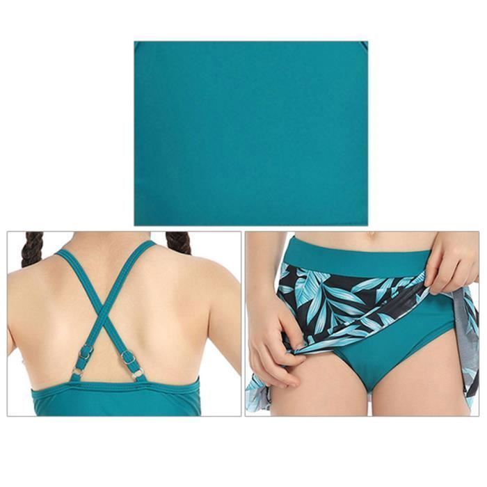 Girls' Swimsuit - Soft and Stretchy - Blue - Swimming - 2-Piece