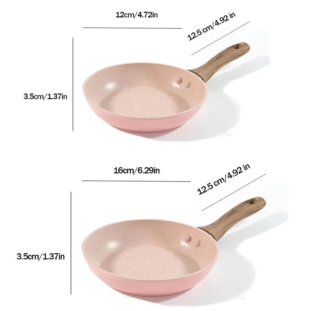 Poêle à fond plat antiadhésive, mini-œufs au plat, riz au blé, cocotte en pierre, steak, plaque à induction, flamme nue, ustensiles de cuisine universels