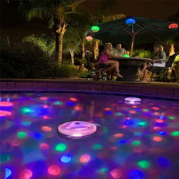 Luz flotante LED multicolor de ABS con forma de diamante y 7 modos de iluminación, ideal para piscinas, spas y bañeras.
