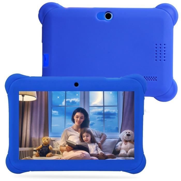 Tableta infantil Q88 de 7 pulgadas, 512 MB + 4 GB - 8 GB, 30 W + 30 W con funda de silicona.