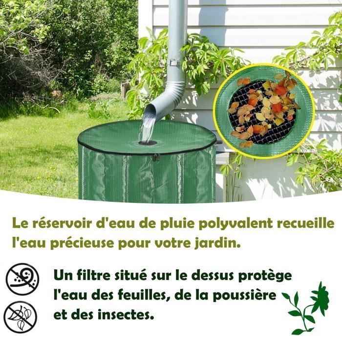 Faltbarer Regenwassersammeltank mit Wasserhahn, Sieb, Ablassventil usw. – 500er-Etikett