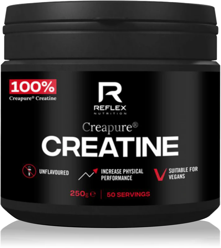 Výživový doplnok Reflex Nutrition Creapure Creatine podporuje budovanie svalovej hmoty