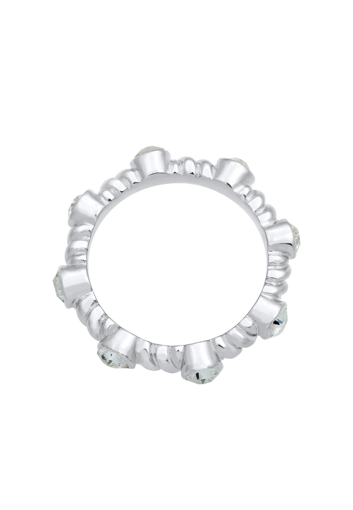 Elli PREMIUM Femmes Bande Torsadée Etincelante avec Cristaux en Argent Sterling 925