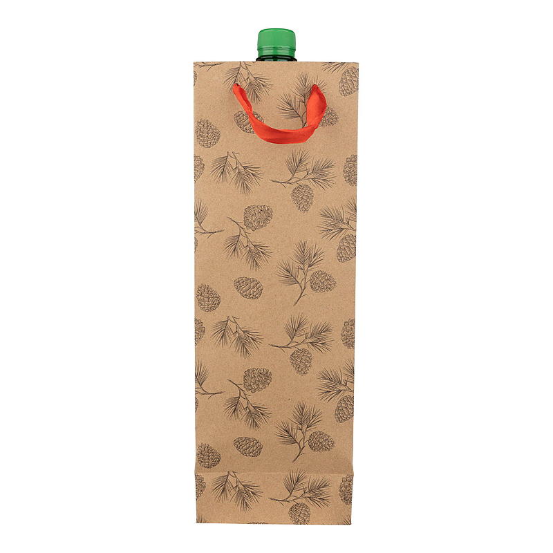 Flaschentasche für Zuhause, 36 x 12,5 x 8 cm, Kraftpapier