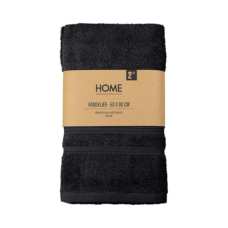 Handduk Villa 2-pack 50x90 cm svart