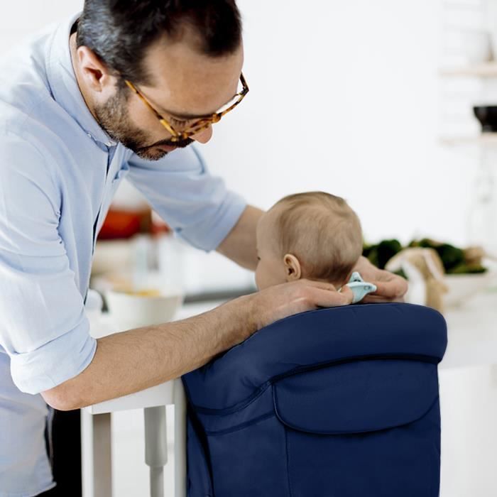 YRHOME Seggiolino da tavolo blu, pieghevole, per neonati, con borsa portaoggetti