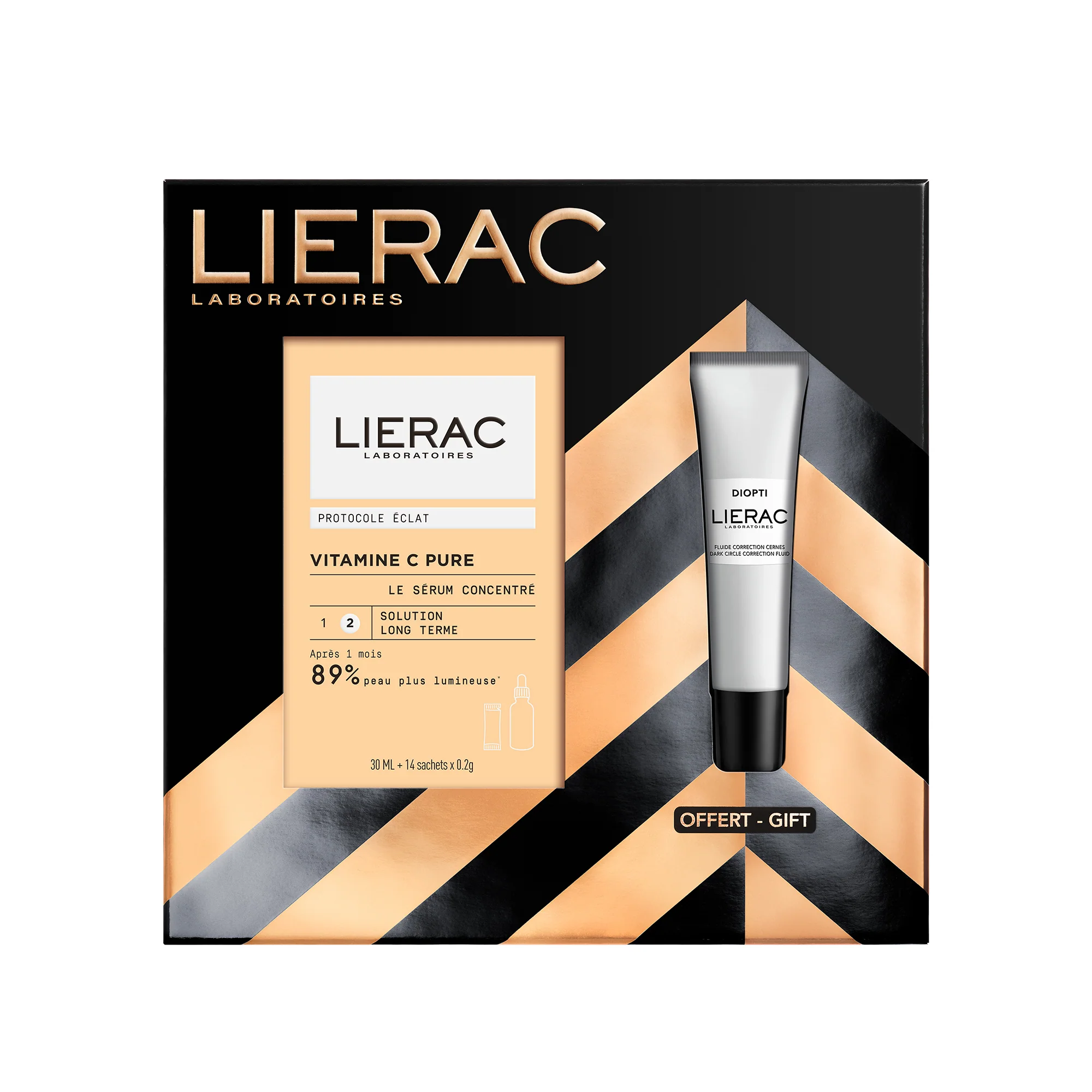 Diopti Coffret Natale Concentrato Vitamina C + Diopti Anti-Rughe - Cofanetto Illuminante, Siero viso illuminante