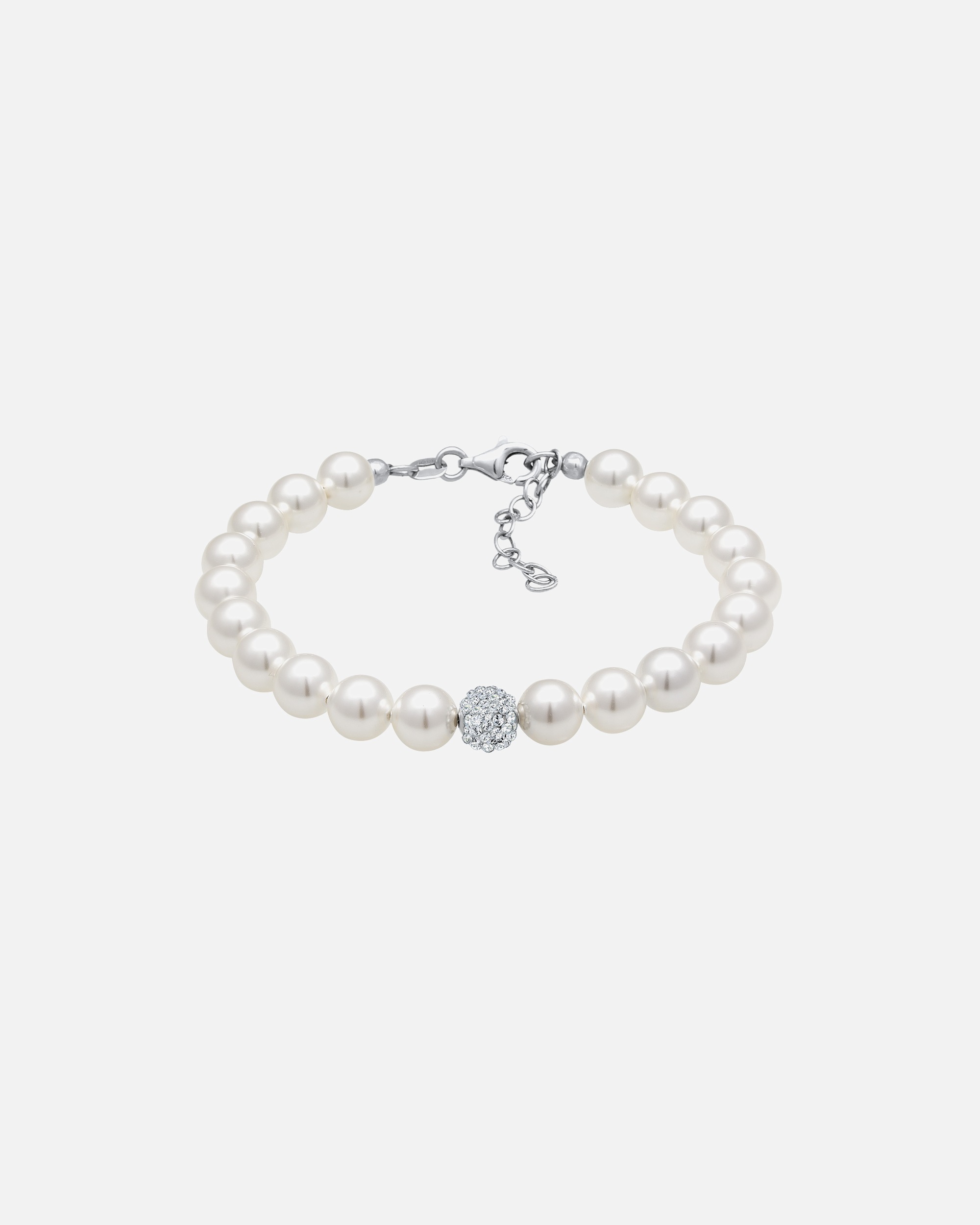 Elli Femmes Elégant avec Perles Synthétiques et Cristaux en Argent Sterling 925