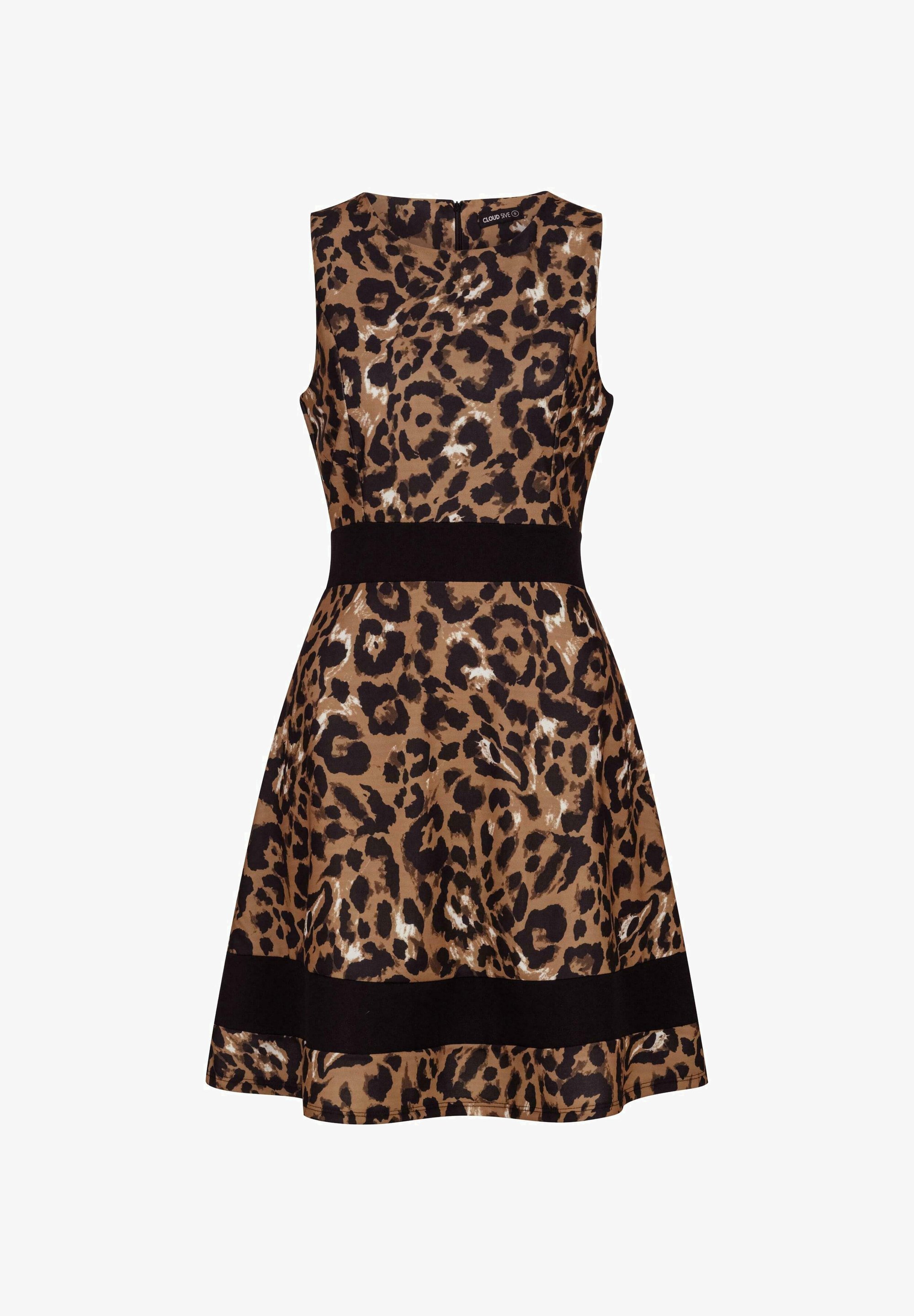 Cloud 5ive Jersey jurk - bruine leo