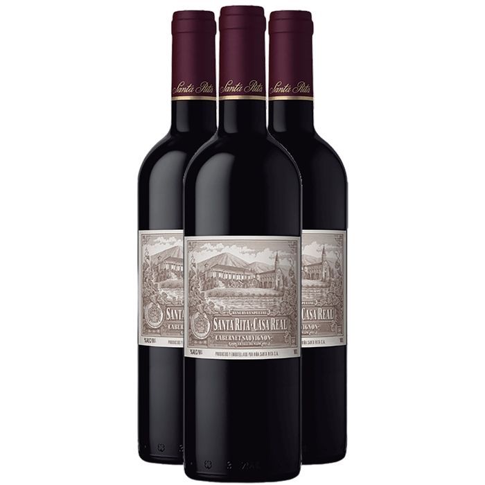 Santa Rita Chili Casa Real Cabernet Sauvignon 2019 - Vin Rouge du Chili (3x75cl)