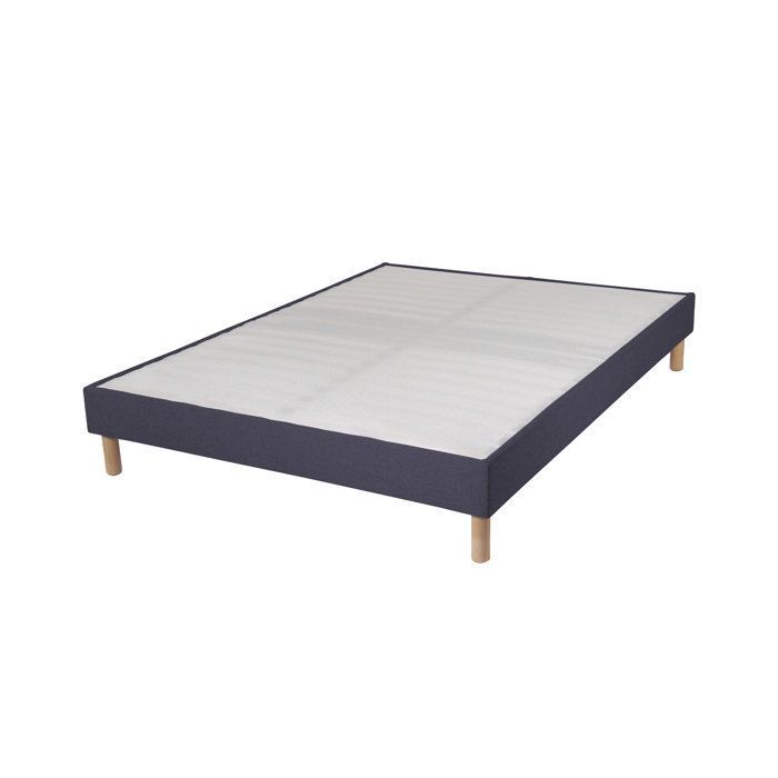 Sommier tapissier 120x190 cm avec renfort lombaire gris foncé - DREAMO