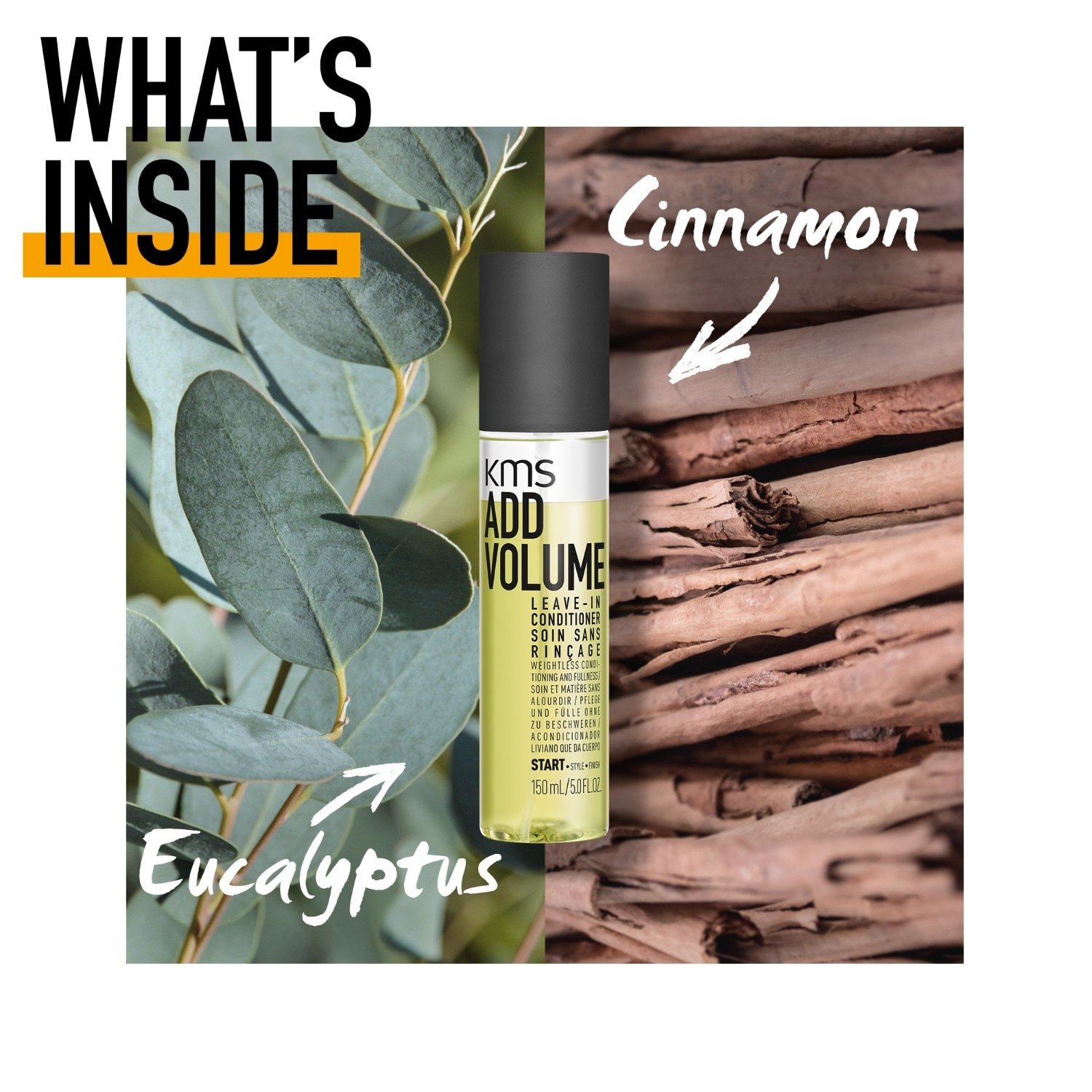 KMS nenuplaunamas kondicionierius „Add Volume“ nenuplaunamas kondicionierius – 150 ml
