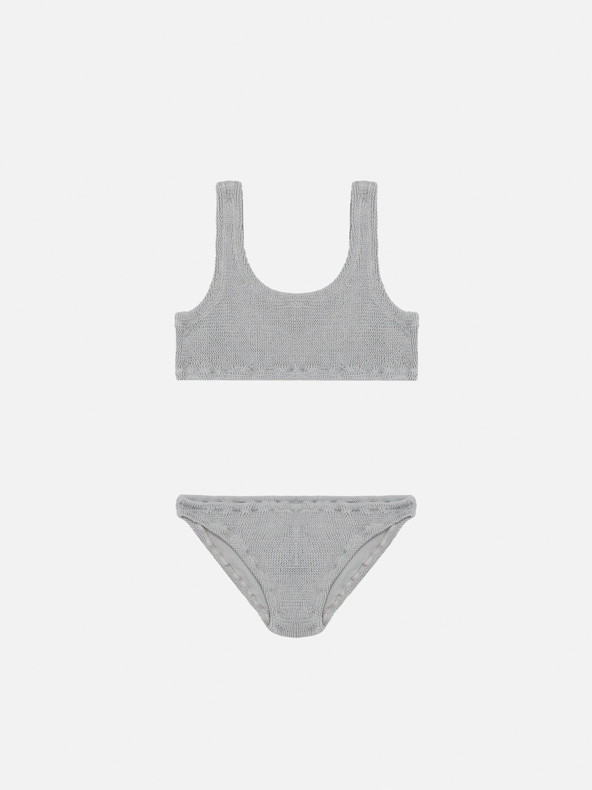 Bikini een triangolo Baker in crinkle lurex argento