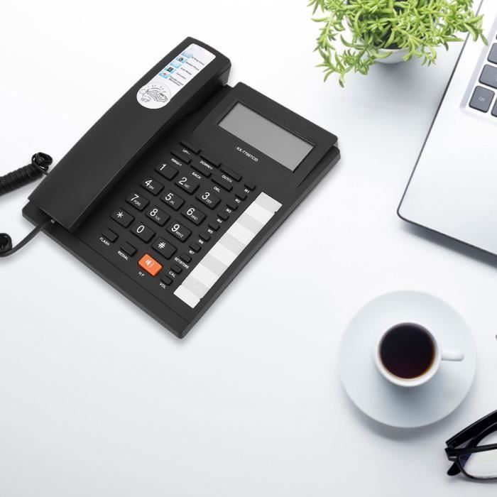 KX T7007 kablet telefon, dobbelt interface, nummervisning, store knapper, aftagelig telefon, etiket