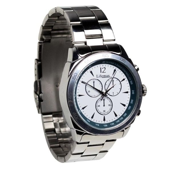 Orologio atomico parlante Lifemax, argento, bracciale fisso