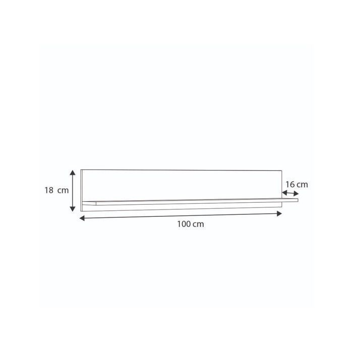 100 cm Regal - Eichenholz, Gold