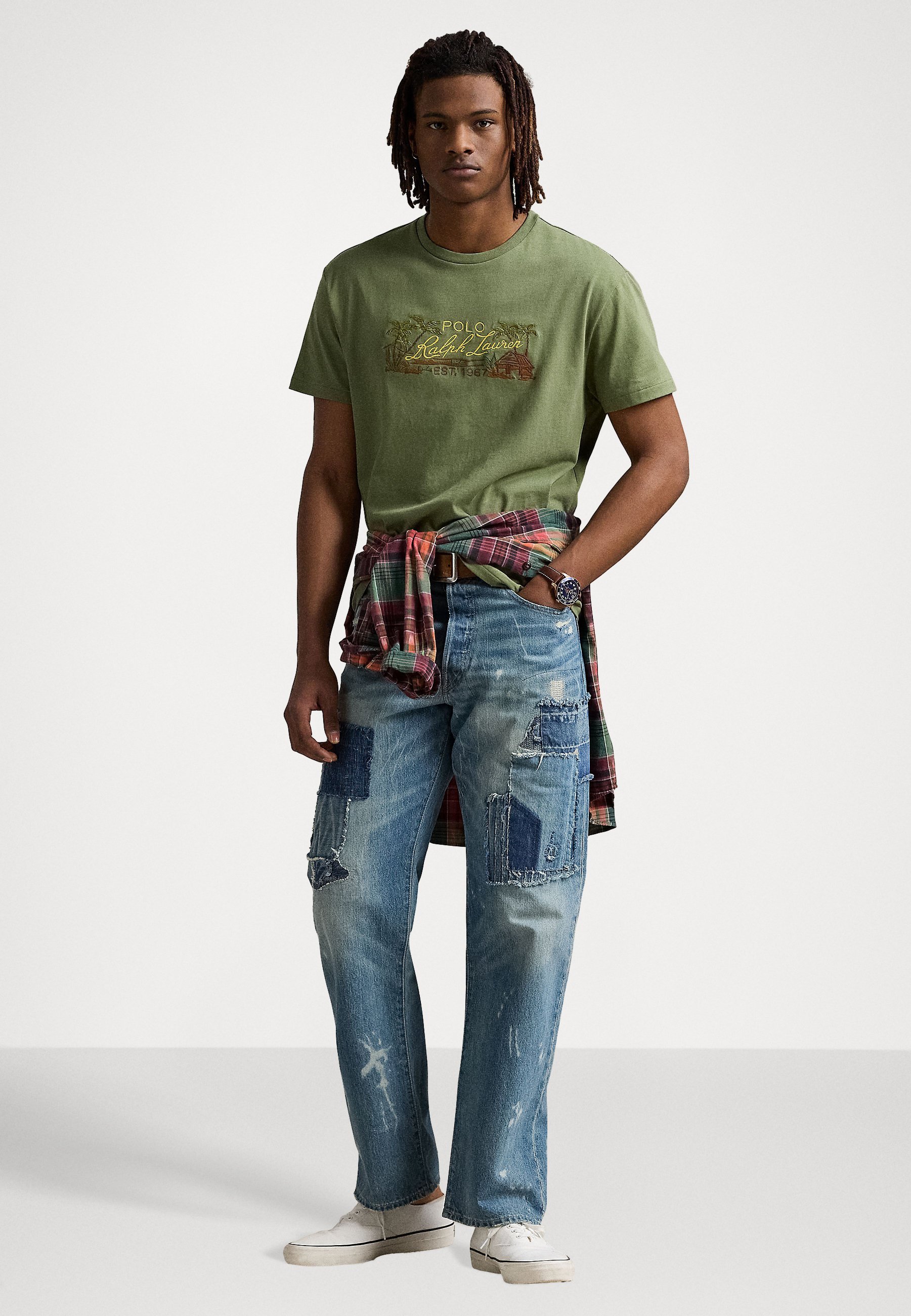 Polo Ralph Lauren Classic Fit geborduurd jersey T-shirt - T-shirt met print - boomgroen