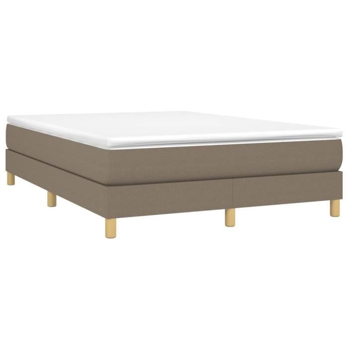 Base letto SALALIS con materasso a molle - Tortora - 140x200 cm - Tessuto