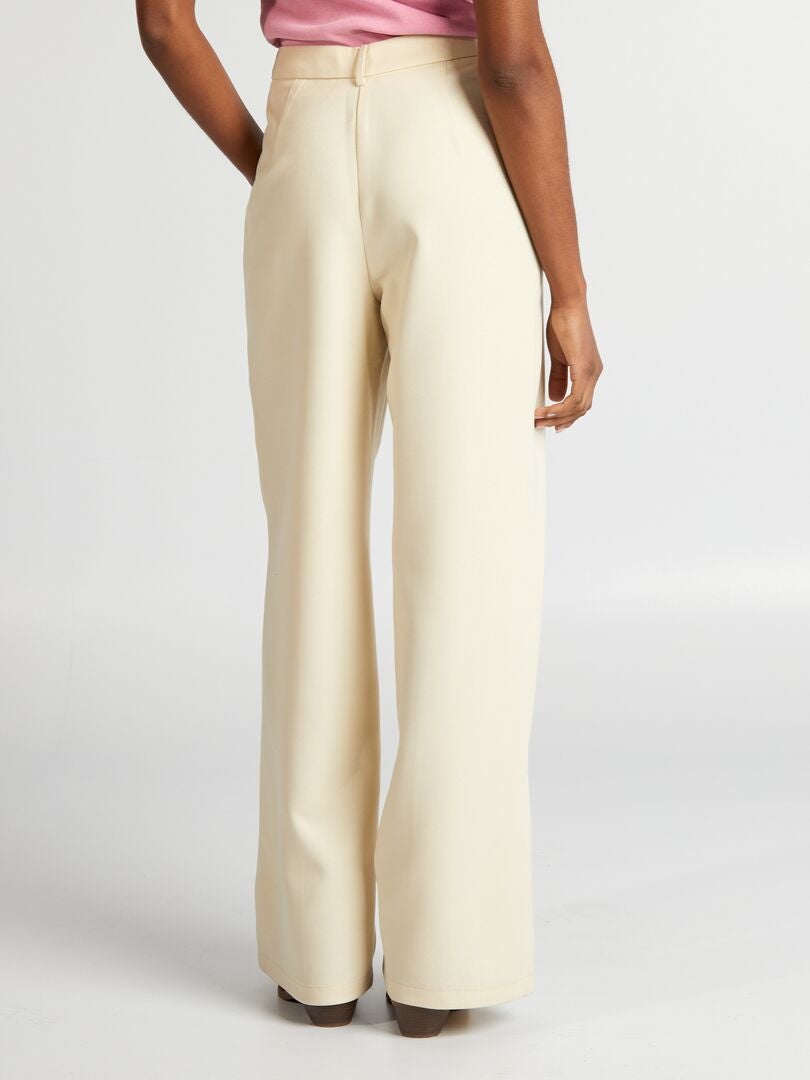 Rechte broek met hoge taille - GRIJS