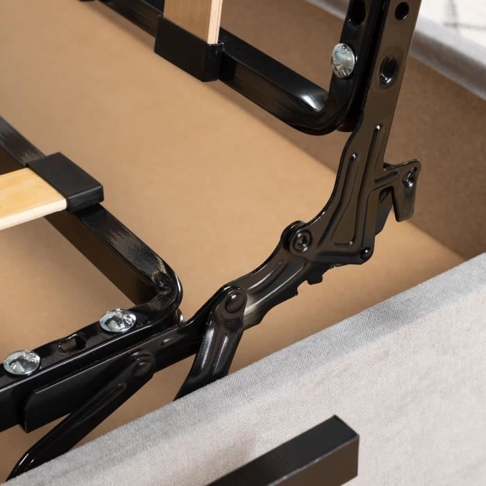 Divano letto a 3 posti con meccanismo click-clack - Materasso da 17 cm - Tessuto grigio chiaro - L199 x P96 x H103 cm - CHLOE