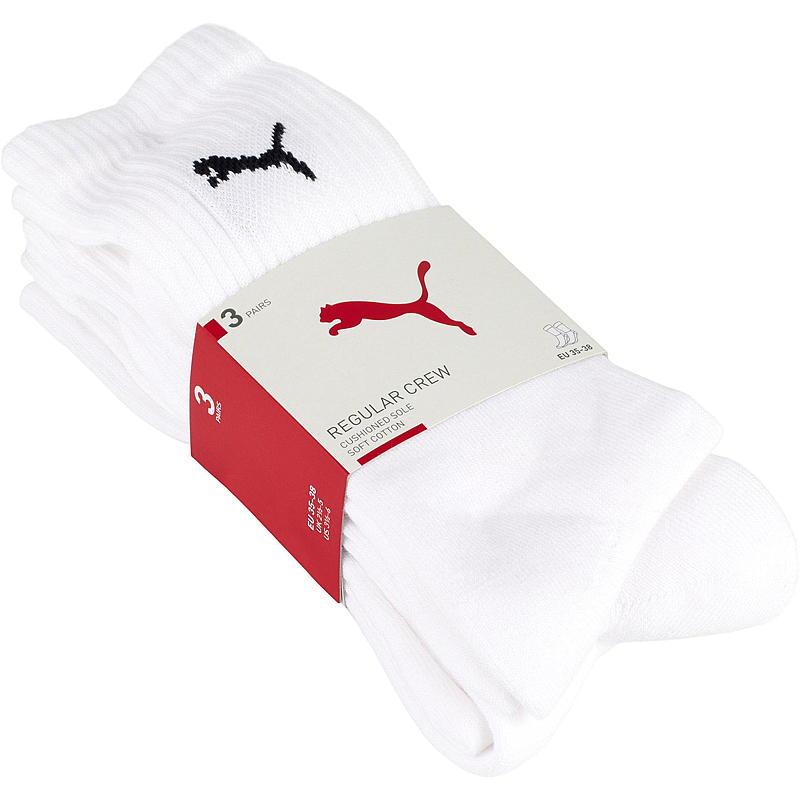 Calcetines deportivos Puma, paquete de 3, tallas 35/38-43/46 Puma Crew