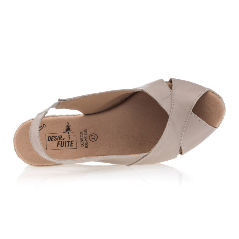 Beige espadriller med tausåle til dame