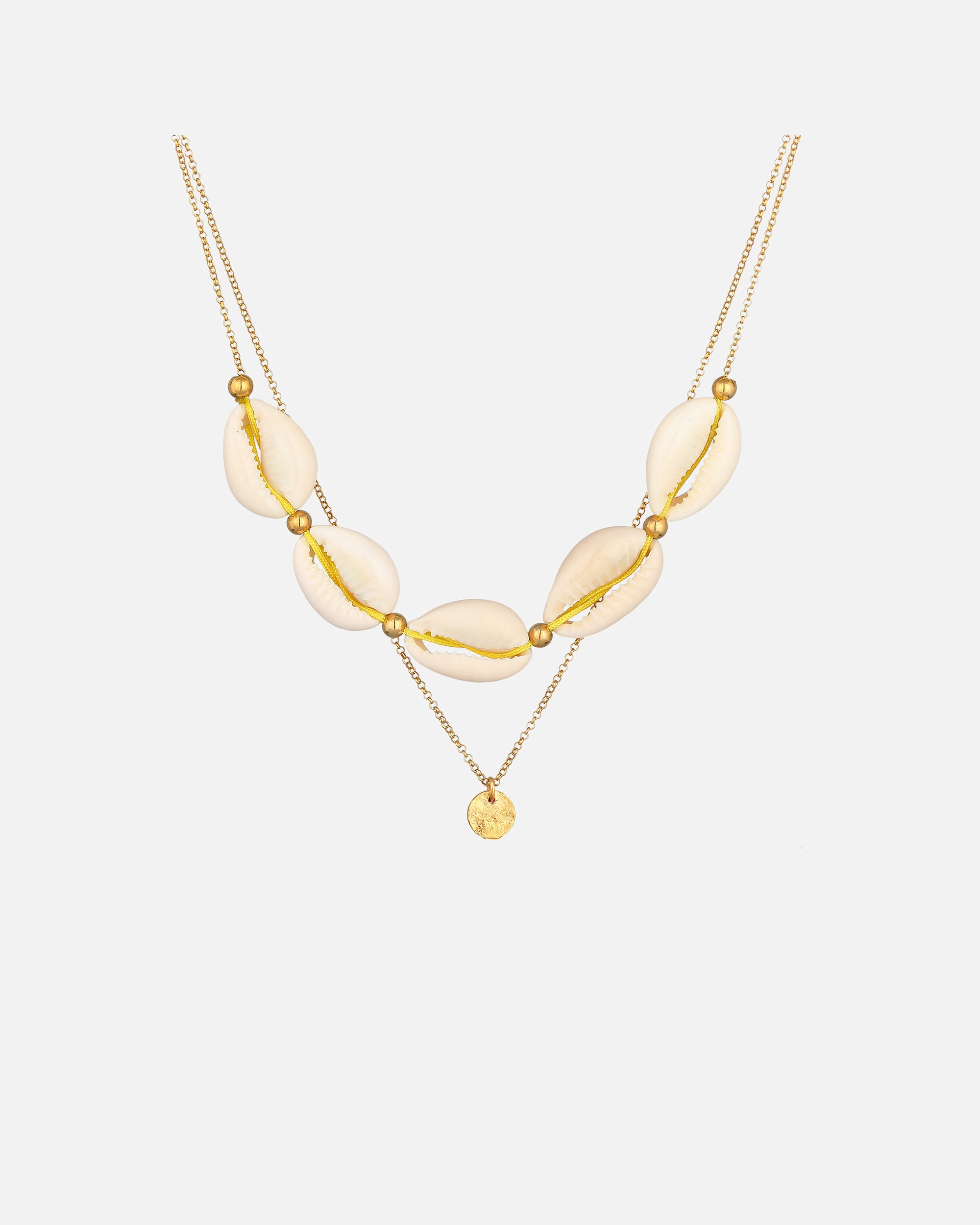 Elli Femmes Choker Couches Monnaie avec Coquillage Cauri en Argent Sterling 925 Plaqué Or