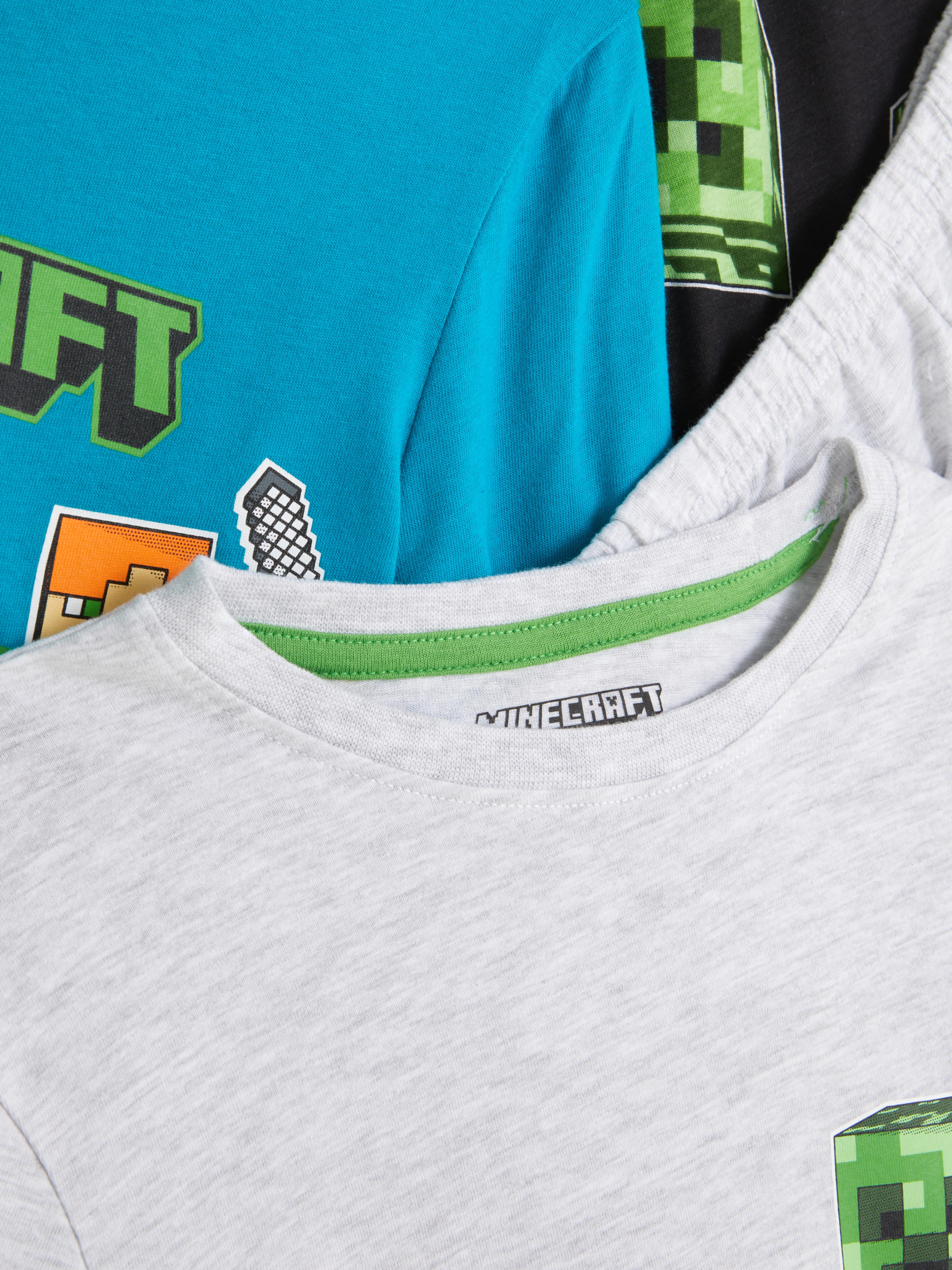 Pijamale Minecraft, set de 2 Două pijamale Minecraft cu tricou cu mânecă lungă și pantaloni