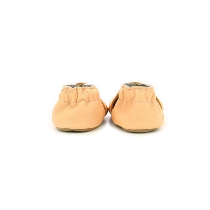 Chausson bébé - ROBEEZ - Stay Home Veg - cuir tannage végétal - Rose - Mixte