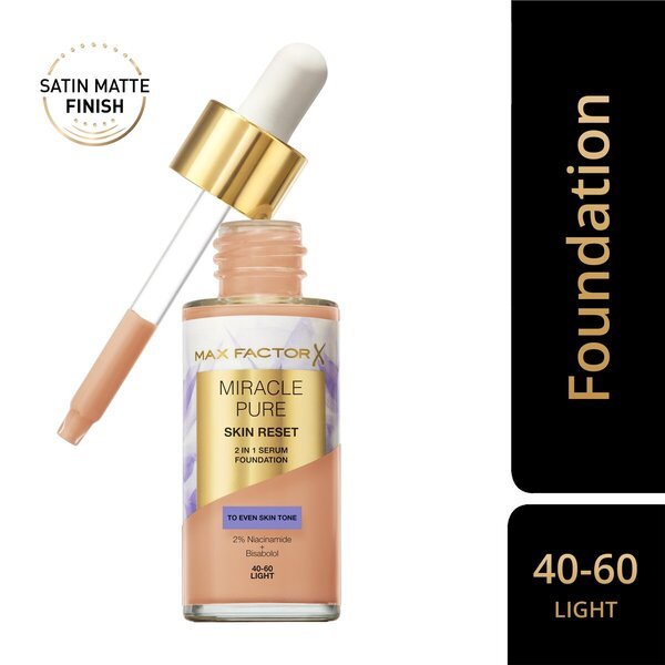 Max Factor Miracle Pure Skin Reset 40-60 Light 2-v-1 serumski tekoči puder<br>30 ml