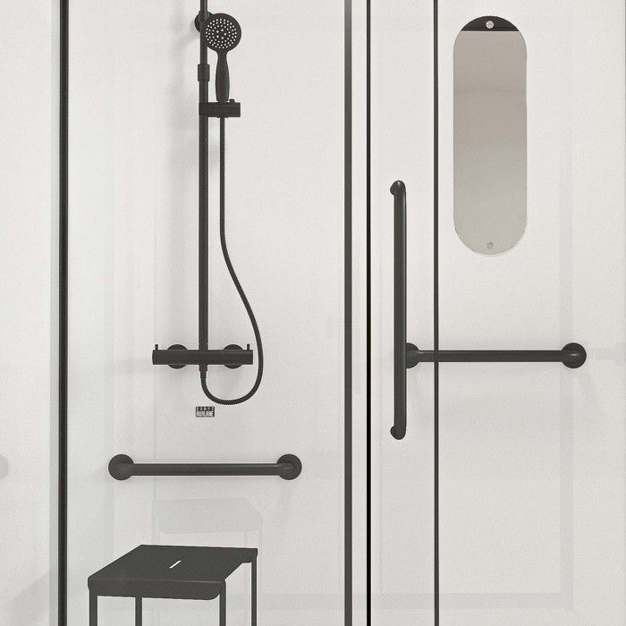 Mampara de ducha segura y accesible de 160x85x220cm - Grifo termostático