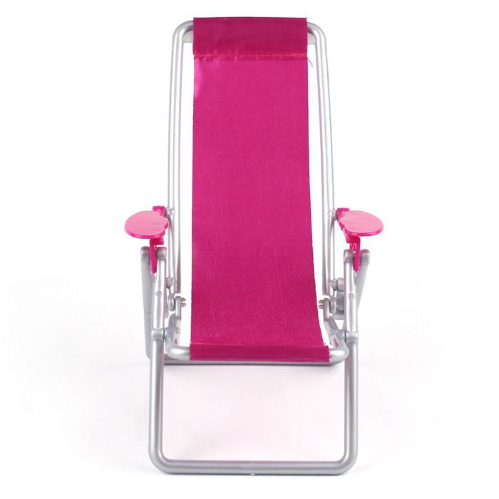 cadeira de praia dobrável em miniatura rosa vibrante, móvel de escritório fofo, acessórios para bonecas, casa de bonecas, brinquedo