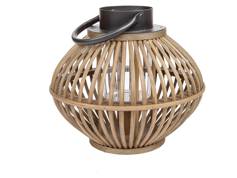 Lampion rattanowy 25 cm brązowy