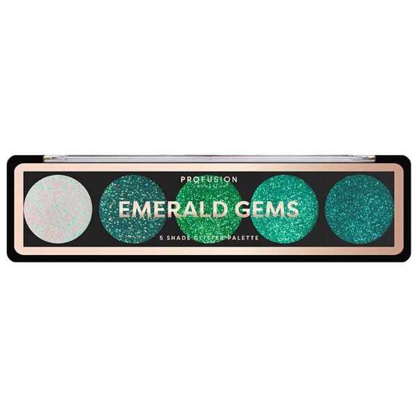Profusion Cosmetics Glitter Gems -kimallepaletti Smaragdi