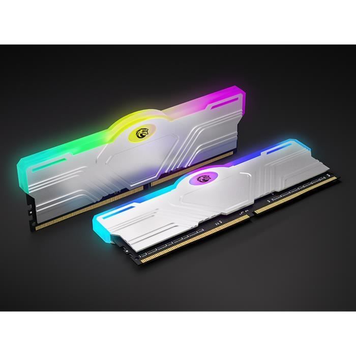 KINGSPEC RGB DDR4 3600MHz 1.35V 2 x 16GB Silver PC RAM with RGB