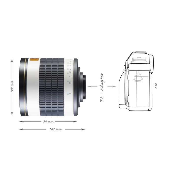 Walimex Pro 500mm f-6.3 DX Nikon F Teleobjektiv für Nikon D300, D3000, D3100, D3200, D3s, D3X, D4, D5000, D5100, D600, D700,…