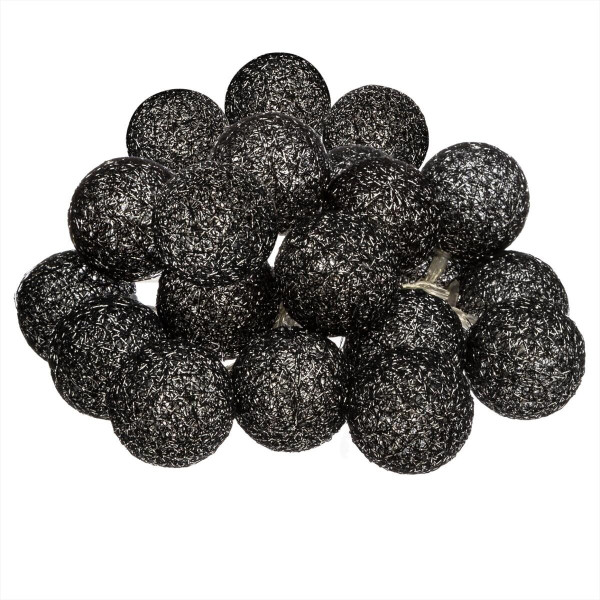 Girlanda COTTON BALLS czarna 20 lampek LED 435 cm