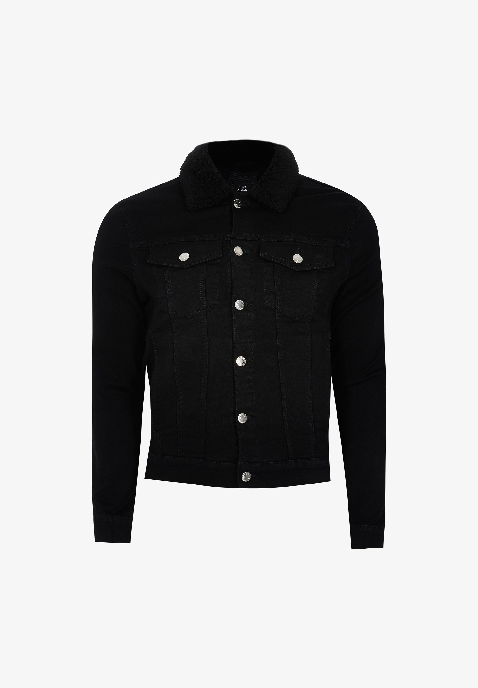 Jachetă River Island din denim - neagră