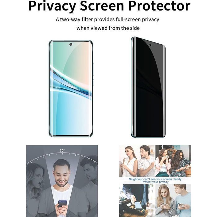 2 protectores de pantalla de vidrio templado anti-espía para Xiaomi Redmi Note 15 5G/4G, resistentes a los arañazos (dureza 9H).