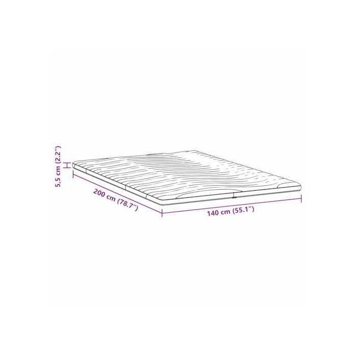 Cubrecolchón de espuma de látex - vidaXL - 140x200x5,5 cm - Blanco - Ultrasuave - Tejido de punto - Transpirable