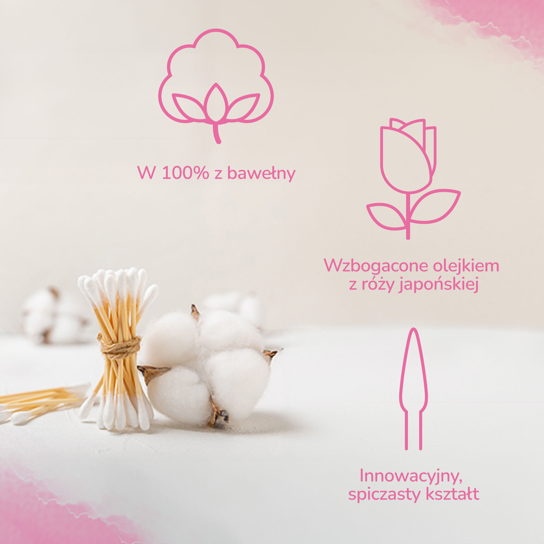 Cleanic patyczki higieniczne 200szt Rose