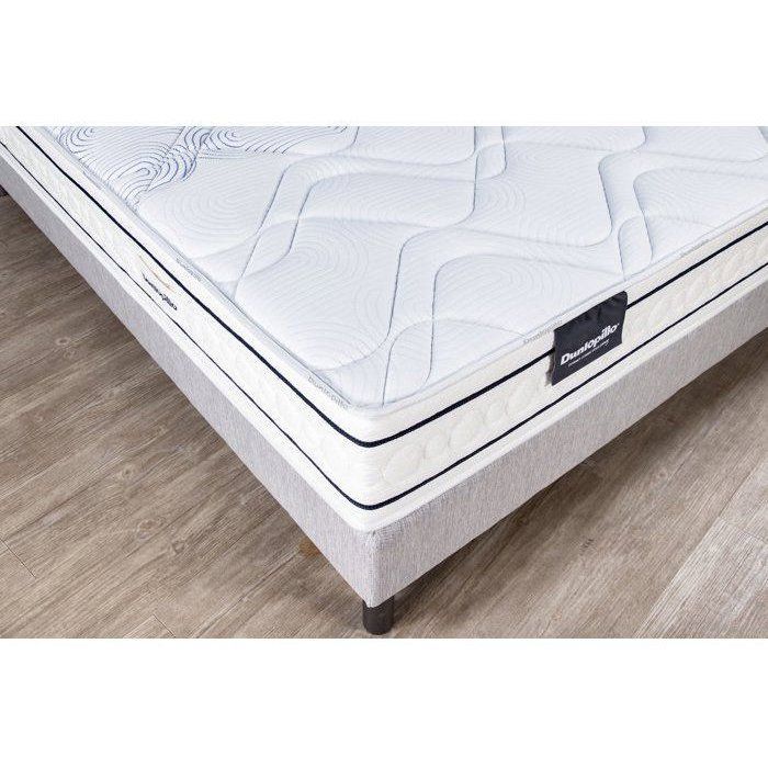 Conjunto de colchón y base de cama Dunlopillo de 90x190 cm - 20 cm de altura - Muelles ensacados - 5 zonas - Equilibrado - Fabricado en Francia