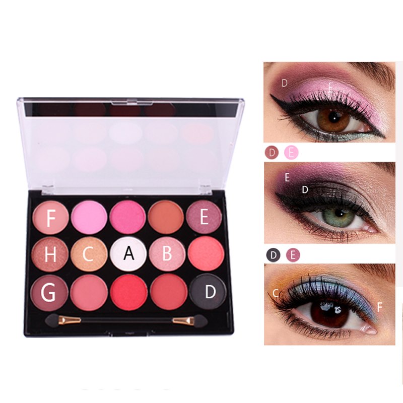Palette de 15 fards à paupières mats, pailletés et scintillants, waterproof, pigments en poudre, maquillage cosmétique