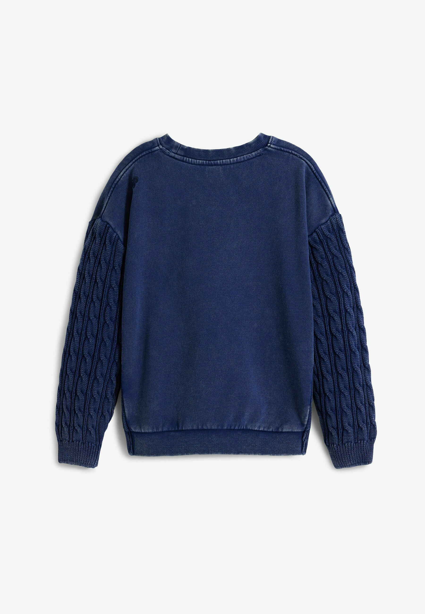 Desigual CABLE SLEEVE - Bluza - niebieska