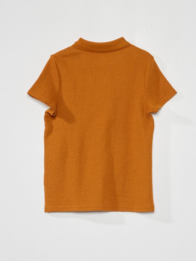 Koszulka polo Honeycomb - BRĄZOWA